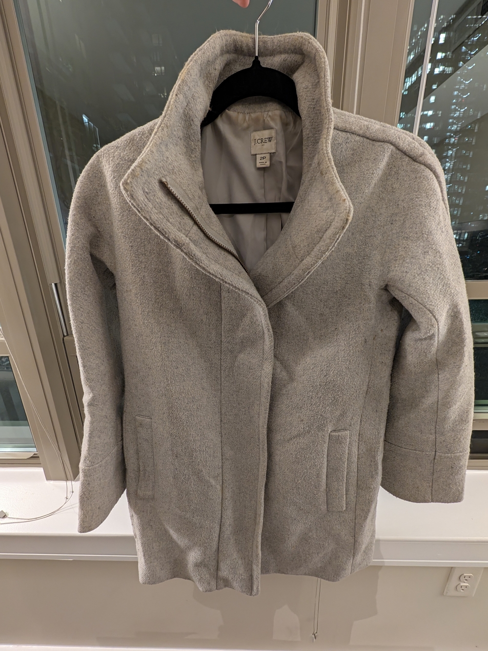 J. Crew Women’s Light Gray Wool-Blend Coat